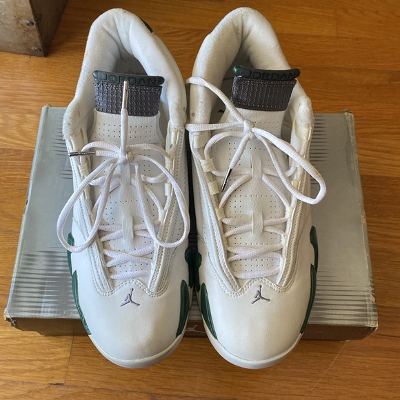 {SOLD} Men’s Air Jordan 14 Retro, White/Black Forest-Lt Graphite, size 10.5 - Picture 3 of 11